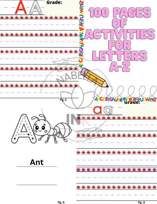 My First 100 Paged ABC Binder: Print-Ready Alphabet Tracing & Activity Sheets
