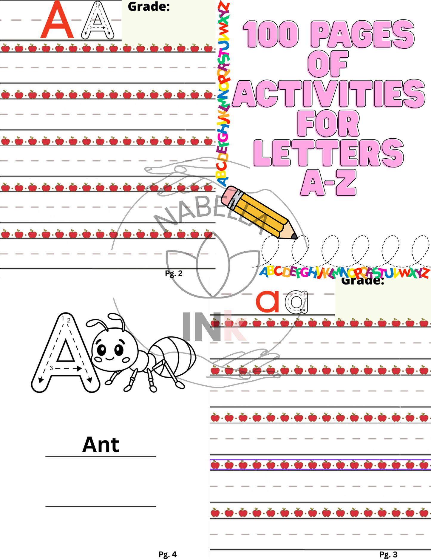 My First 100 Paged ABC Binder: Print-Ready Alphabet Tracing & Activity Sheets